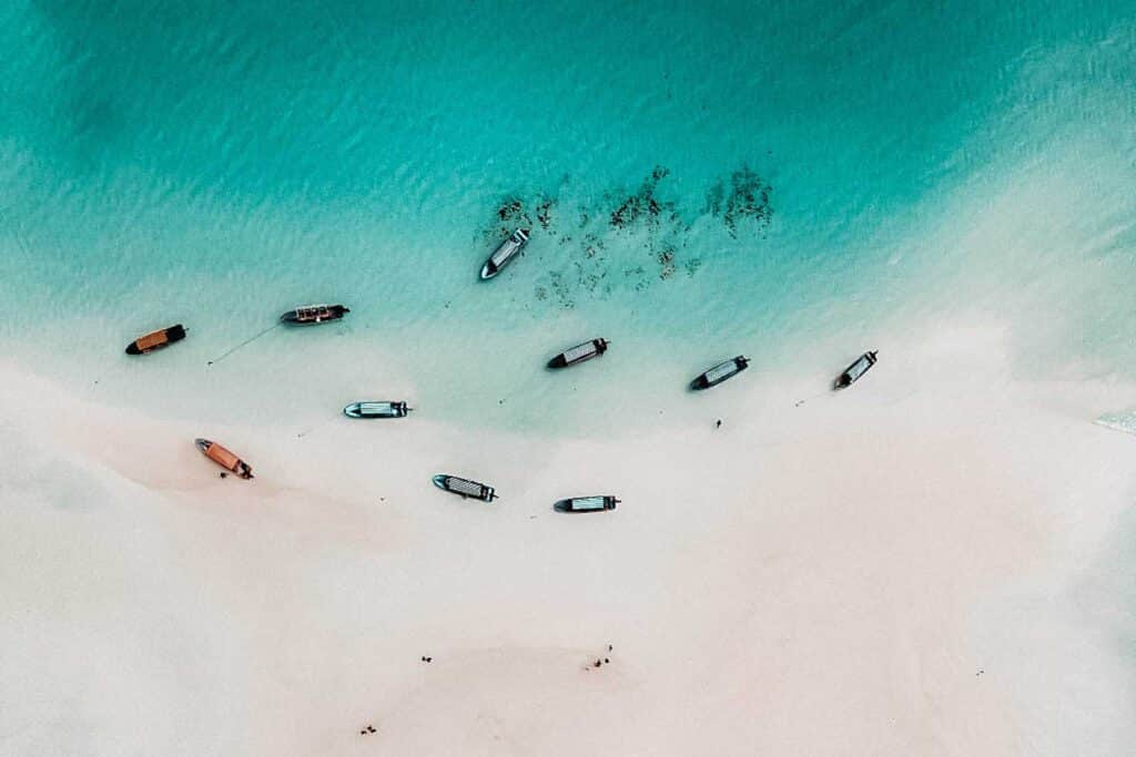 Strand mit Drohne aufgenommen