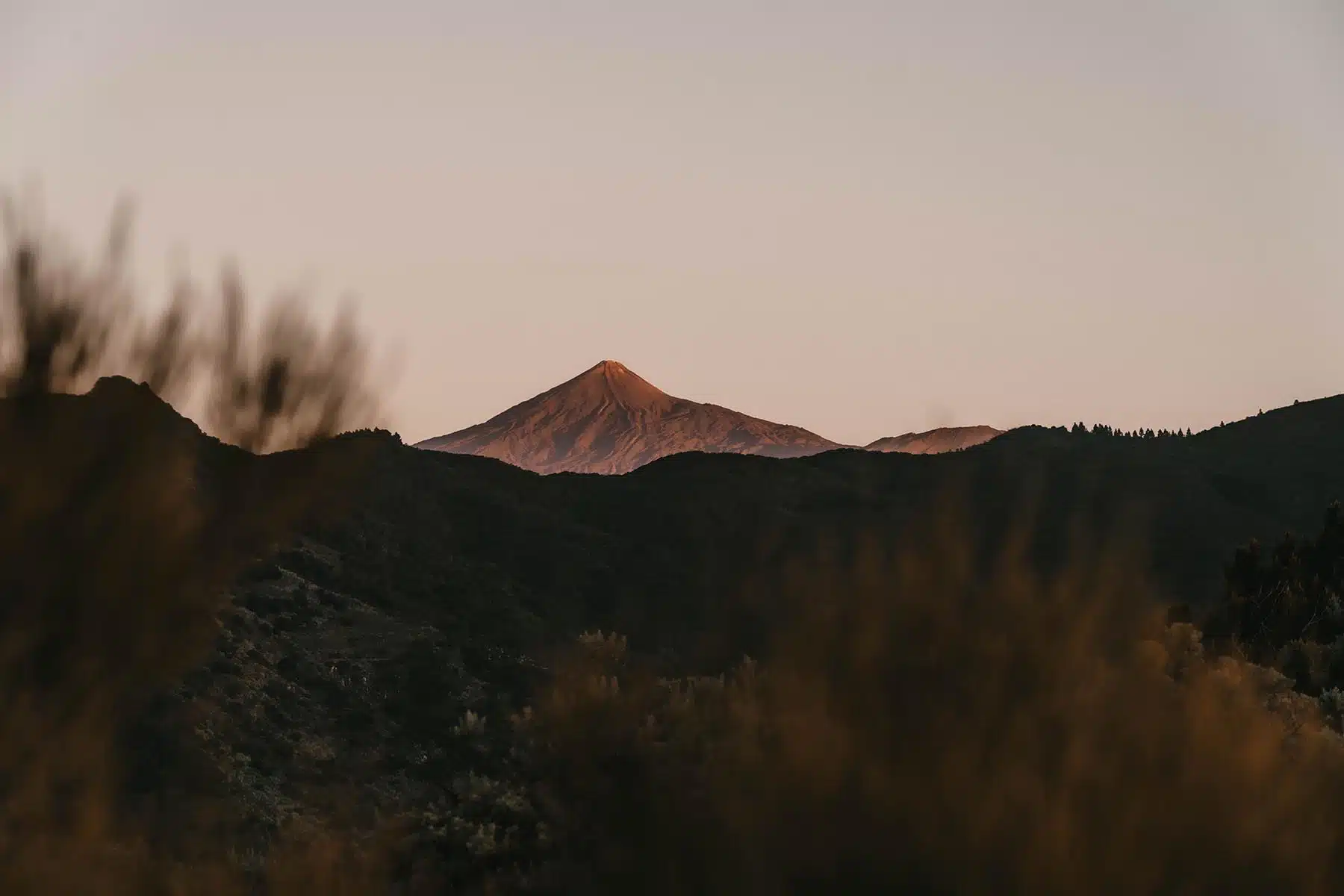 Blick zum Teide bei Sonnenuntergang